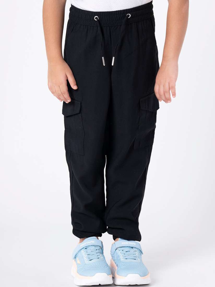 Buy Red Tape Girls Black Solid Track Pants Track Pants for Girls 19464028 Myntra