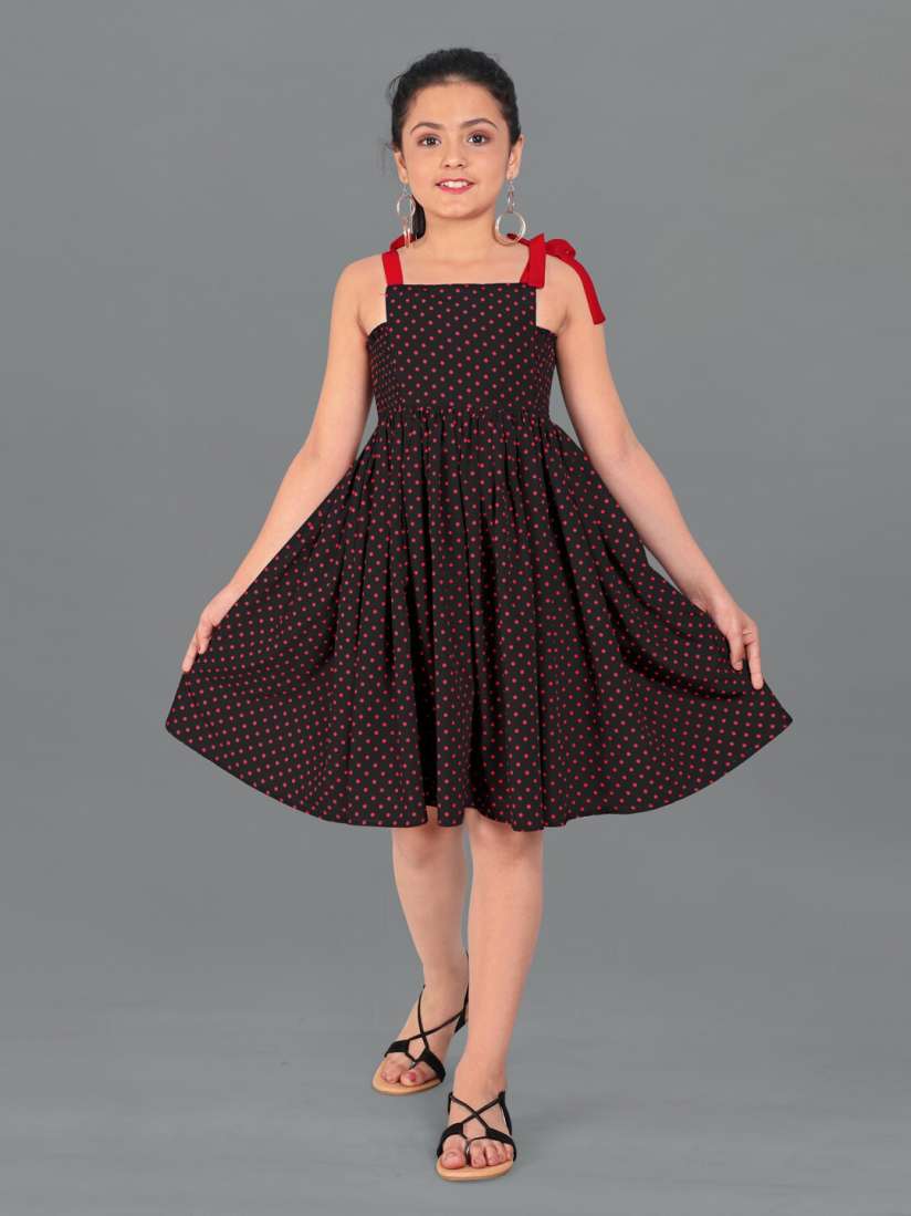 Girls black polka dot dress outlet