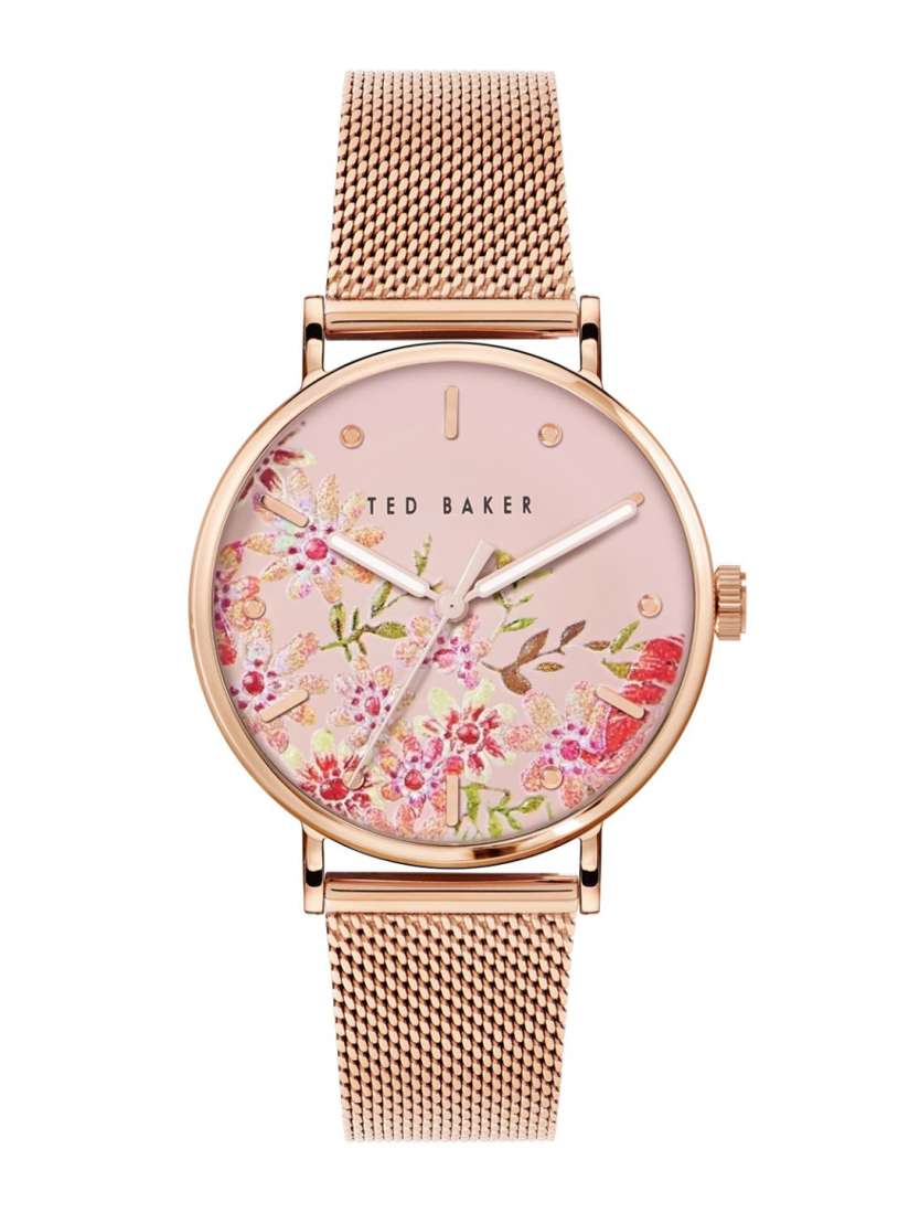 Buy Ted Baker Women Pink Printed Dial Rose Gold Toned Stainless Steel Bracelet Style Straps Analogue Watch Watches for Women 19464640 Myntra