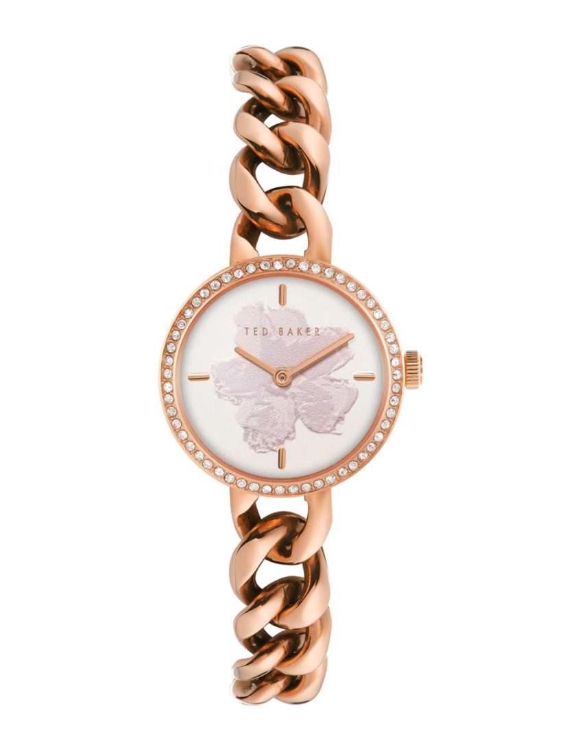 Buy Ted Baker Women White Embellished Dial Rose Gold Toned Stainless Steel Bracelet Style Straps Analogue Watch Watches for Women 19464674 Myntra