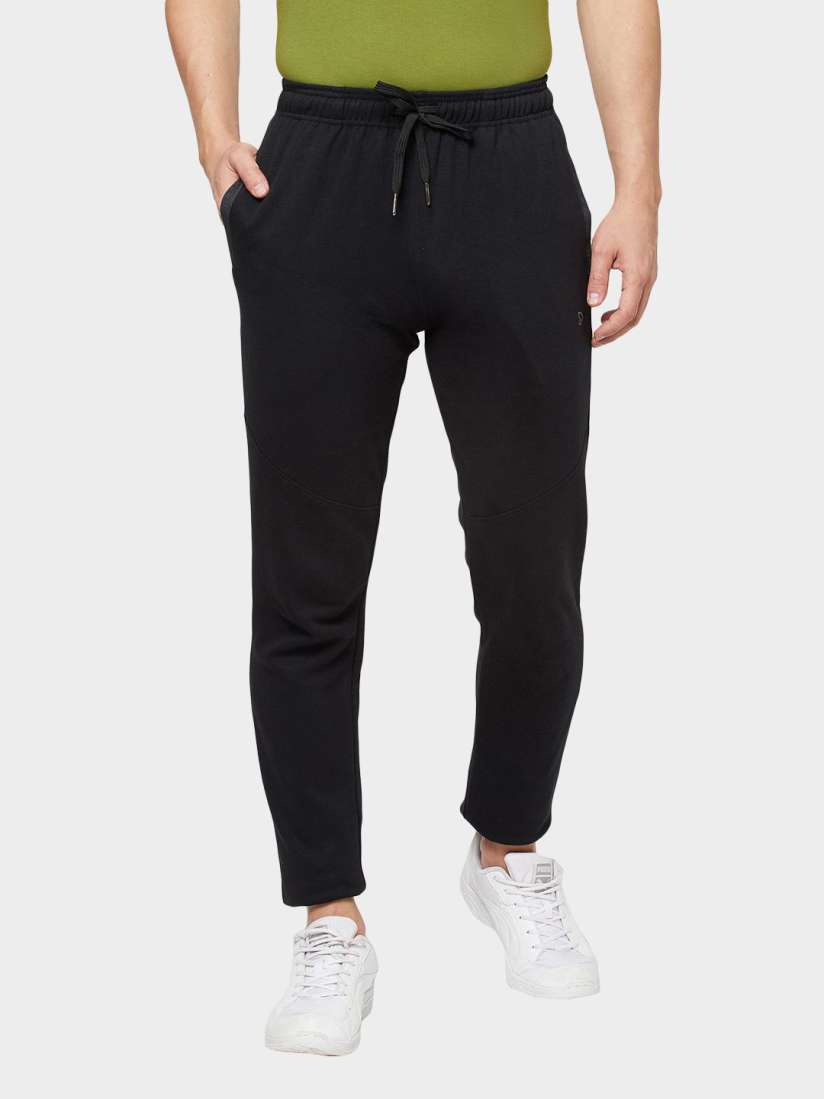 Buy SPORTO Men Black Solid Cotton Slim Fit Track Pants Zipper Side Pockets Track Pants for Men 19468694 Myntra