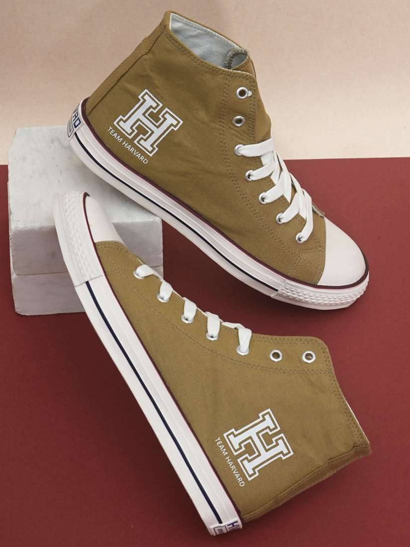 Buy Harvard Men Beige Canvas High Top Converse Sneakers Casual Shoes for Men 19469180 Myntra