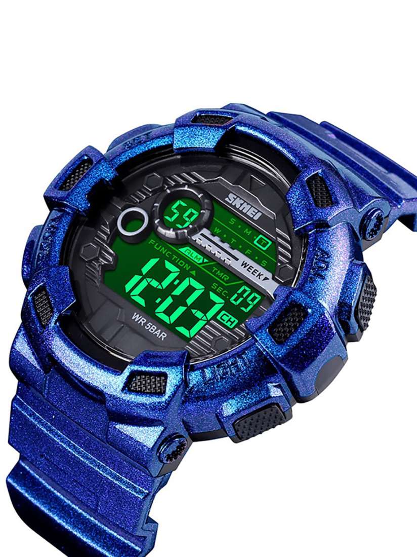 Buy Skmei Men Black Patterned Dial Blue Straps Digital Multi Function Watch Skmei 1243 Watches for Men 19472672 Myntra