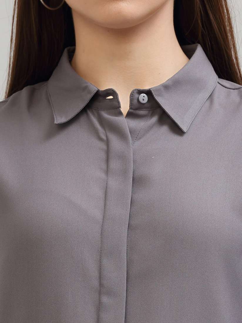 Buy Style Quotient Women Grey Formal Shirt Shirts for Women 19472726 Myntra