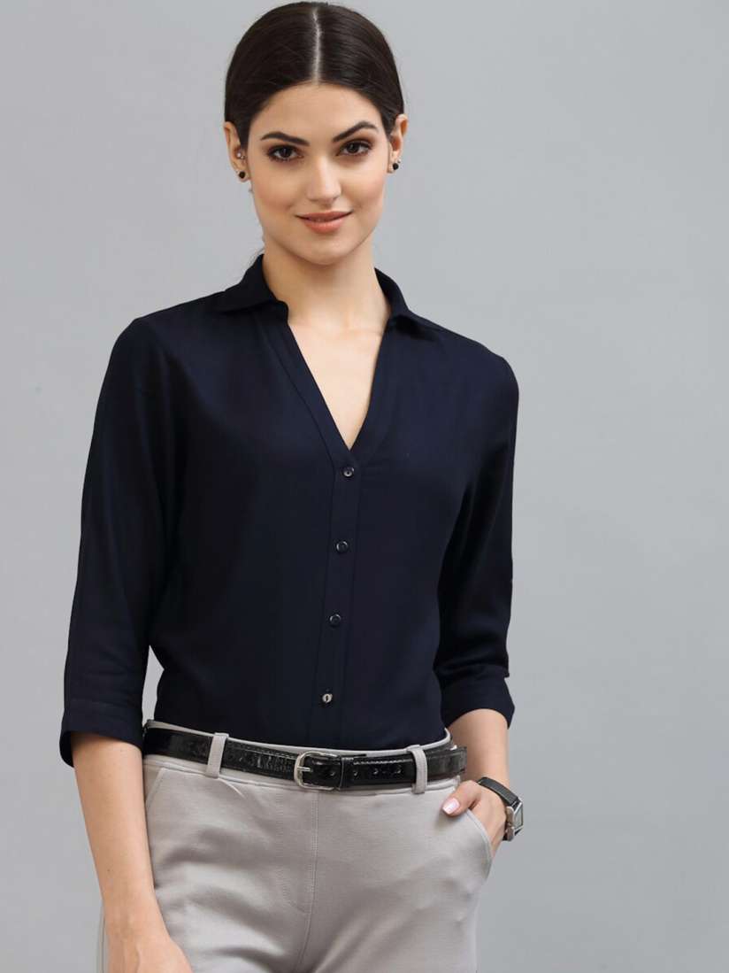 Buy Style Quotient Women Navy Blue Formal Shirt Shirts for Women 19472742 Myntra