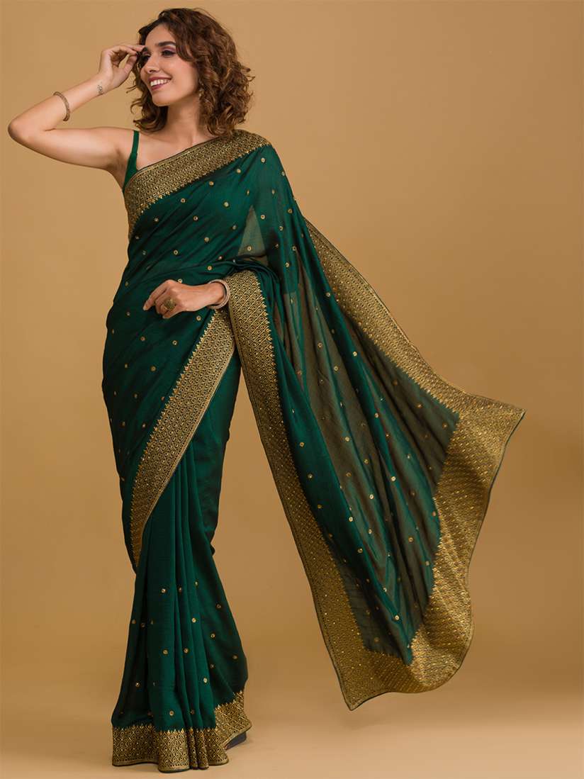 Myntra embroidered sarees sales