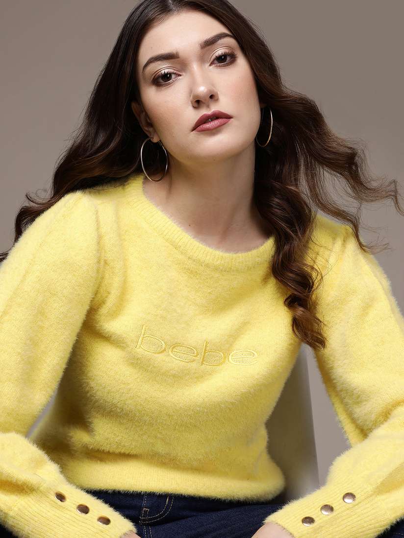 Myntra Branded Sweaters For Ladies Bebe Women Bright Yellow Season