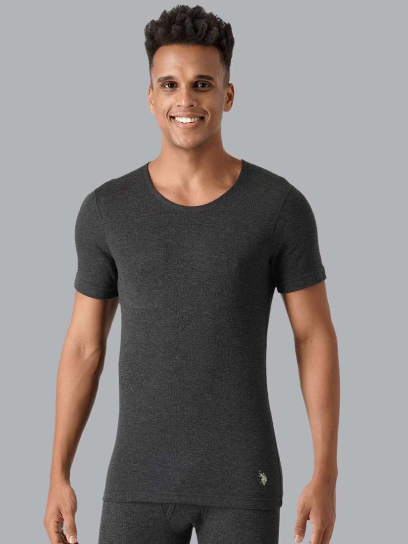 Mens grey thermal top top