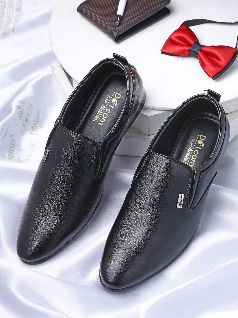 Formal Shoes Black 194s Shoes Action Men Black Solid Formal Slip