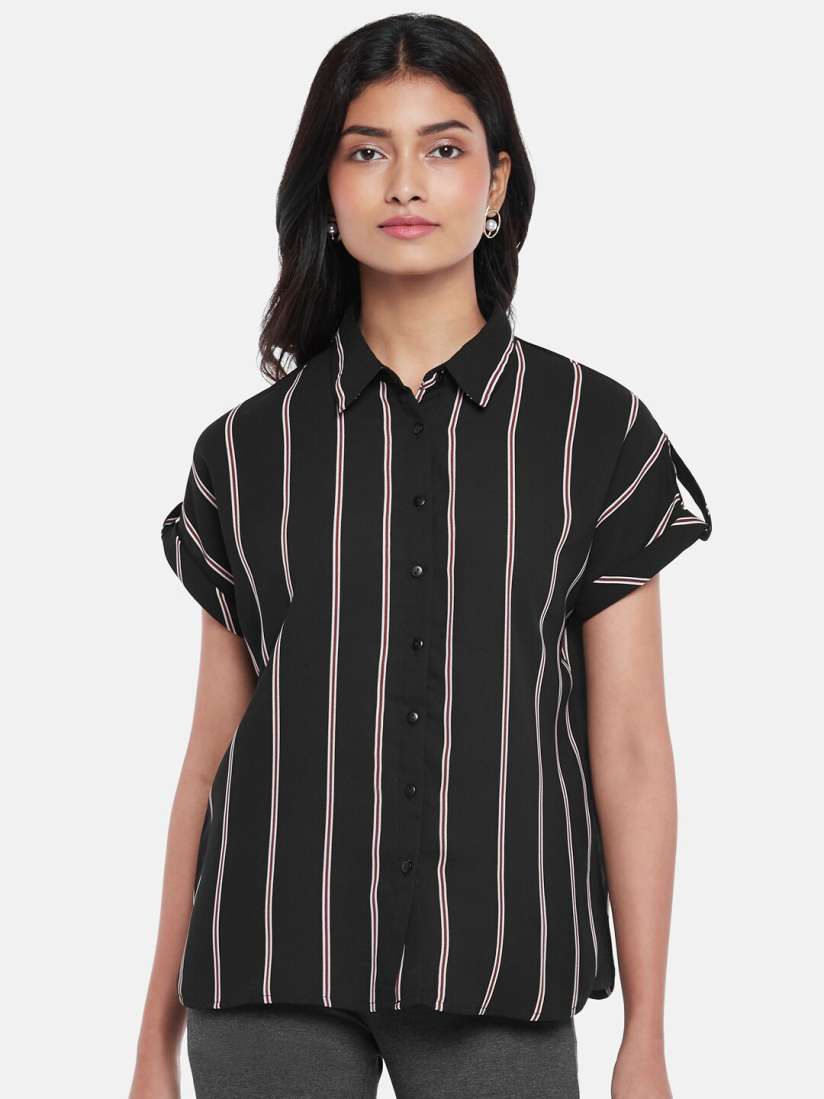 Buy Annabelle by Pantaloons Women Black Striped Formal Shirt Shirts for Women 19488996 Myntra