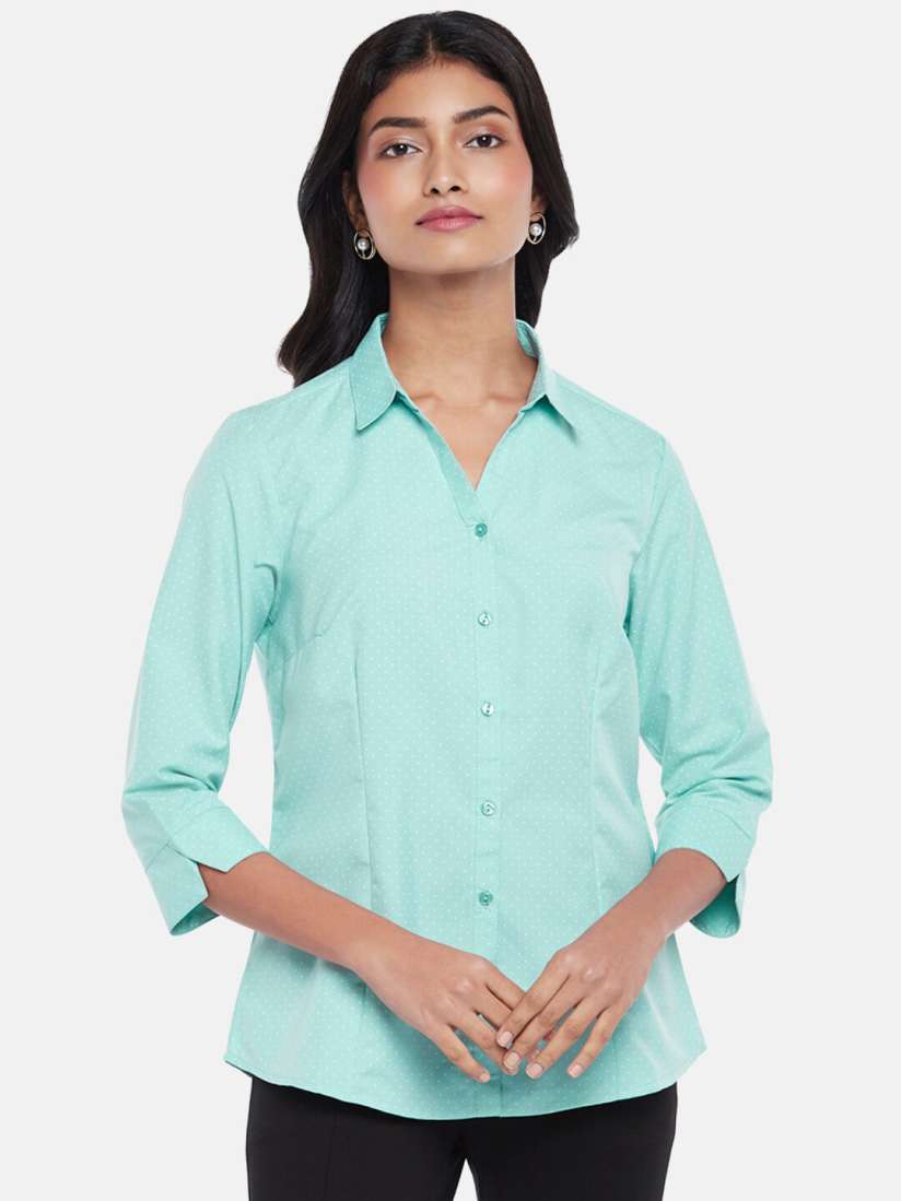Buy Annabelle by Pantaloons Women Blue Printed Formal Shirt Shirts for Women 19489004 Myntra
