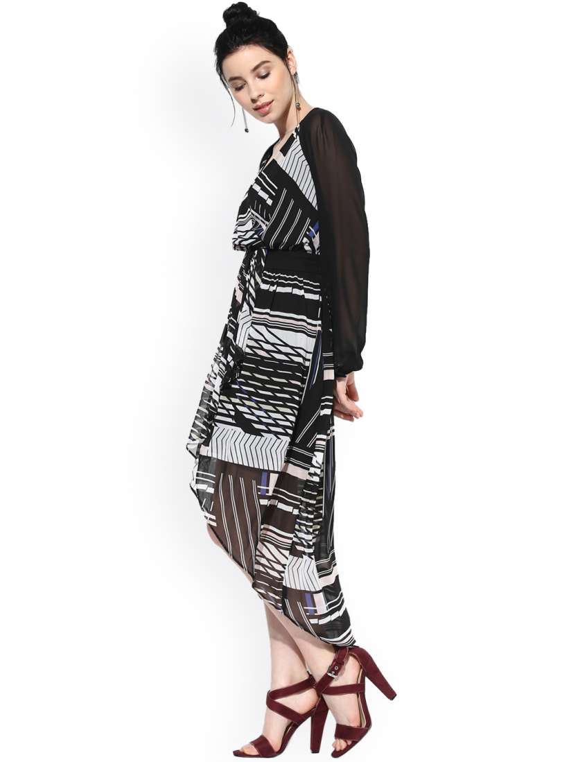 Buy Forever New Women Black Printed A Line High Low Dress Dresses for Women 1948945 Myntra