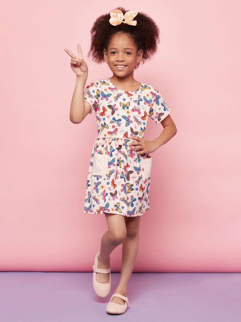 Pink floral a line dress shop