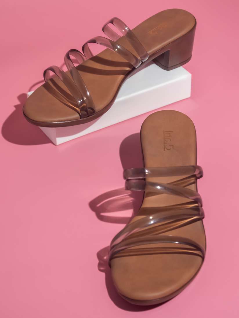 Buy Inc 5 Women Tan Black Block Heels Heels for Women 19502656 Myntra
