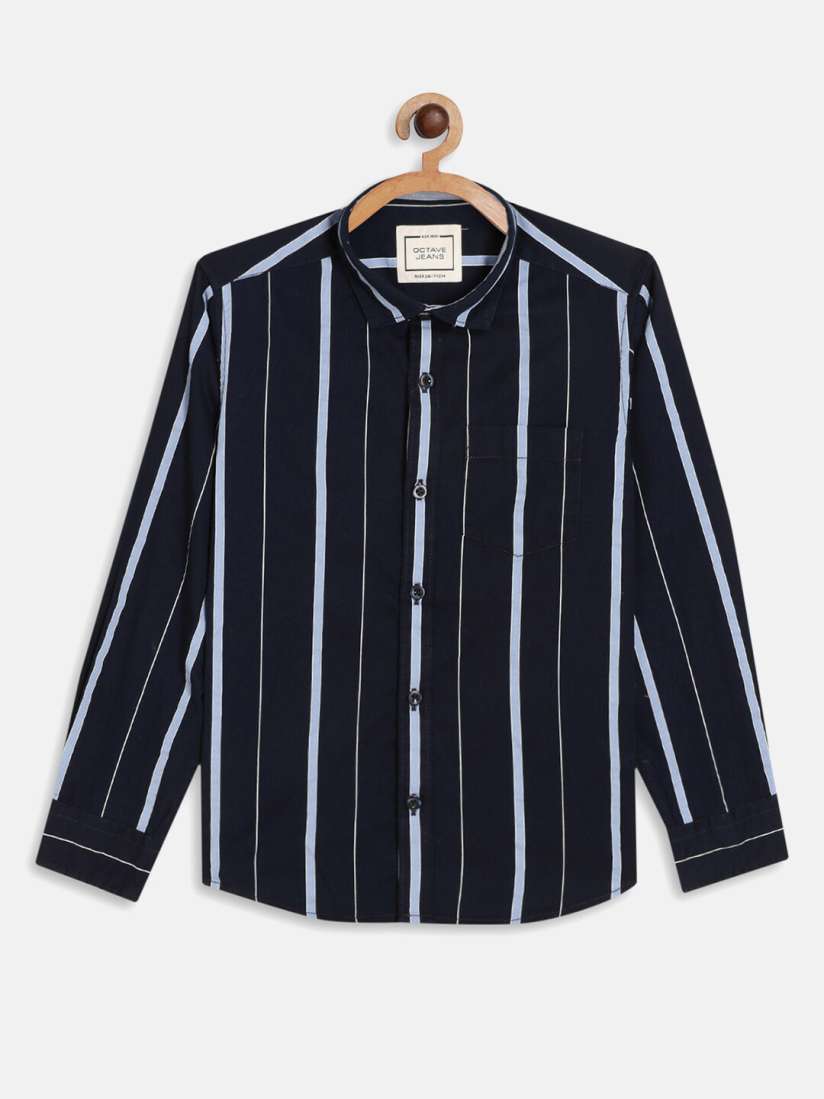 Buy Octave Boys Navy Blue Striped Casual Shirt Shirts for Boys 19512614 Myntra