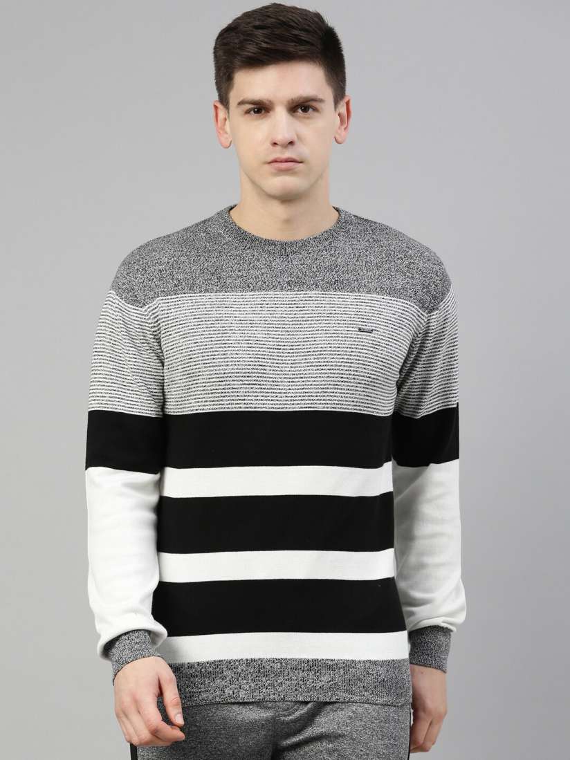Buy Proline Active Men Black White Striped Pullover Sweater Sweaters for Men 19515036 Myntra