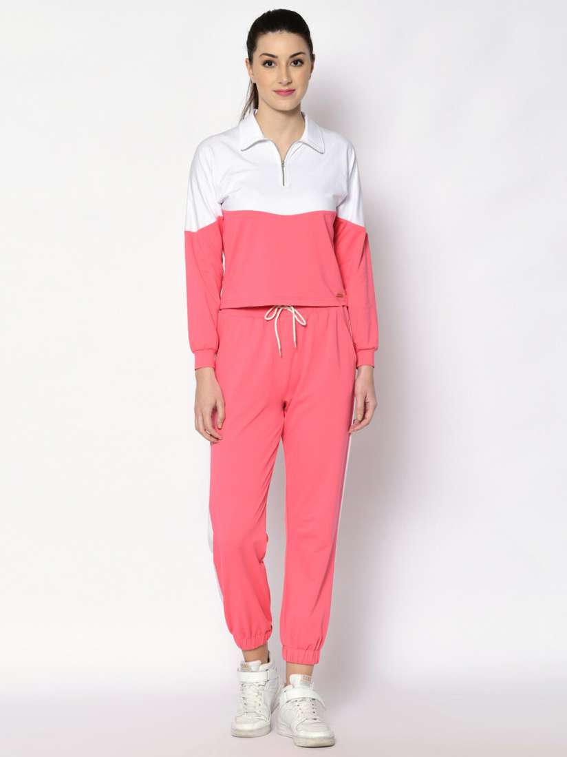 Buy PRETTY LOVING THING Women Pink Colourblocked Tracksuit Tracksuits for Women 19517262 Myntra