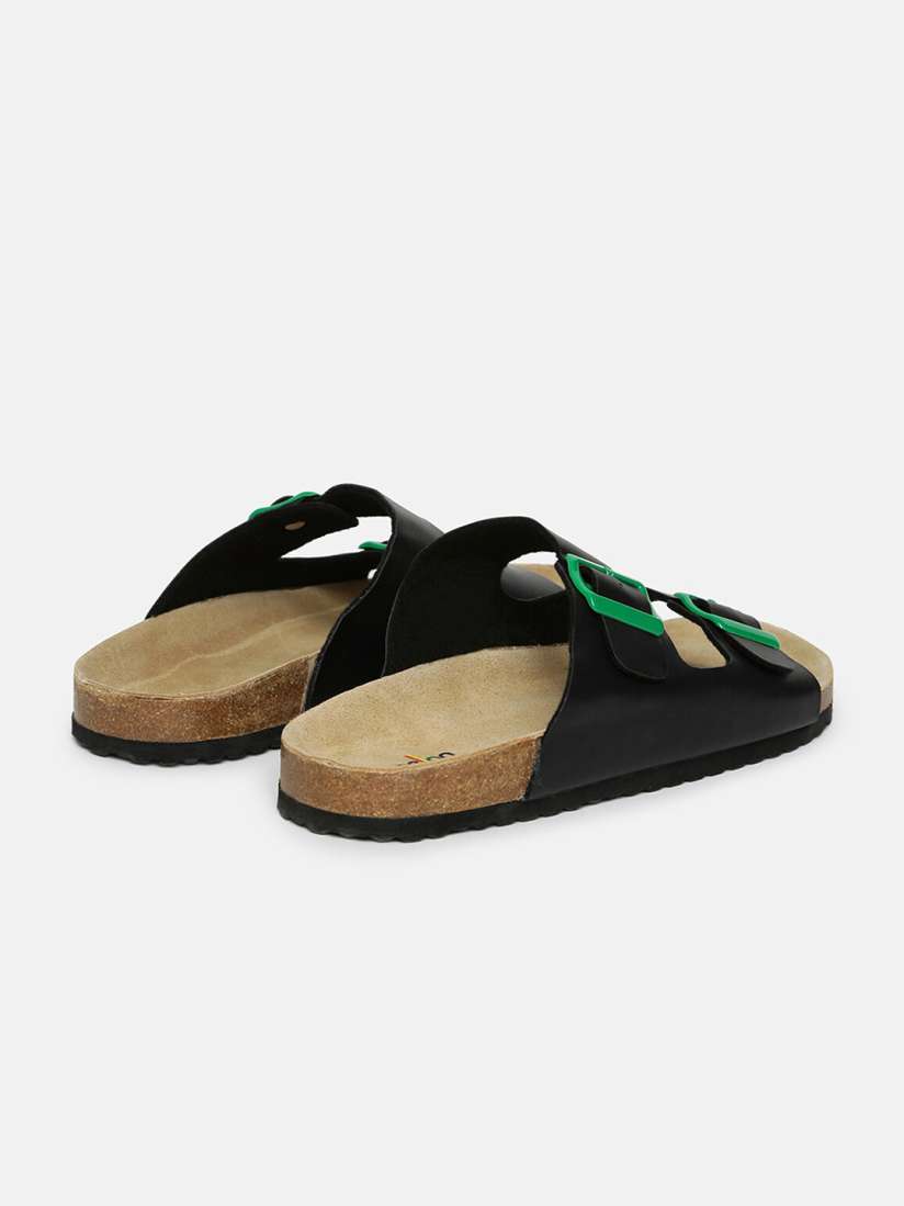 Buy United Colors of Benetton Men Black Green Leather Comfort Sandals Sandals for Men 19517834 Myntra