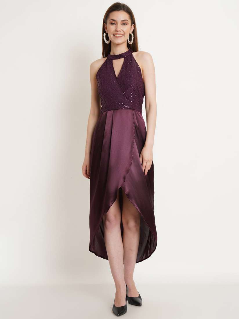 Burgundy choker dress 2025