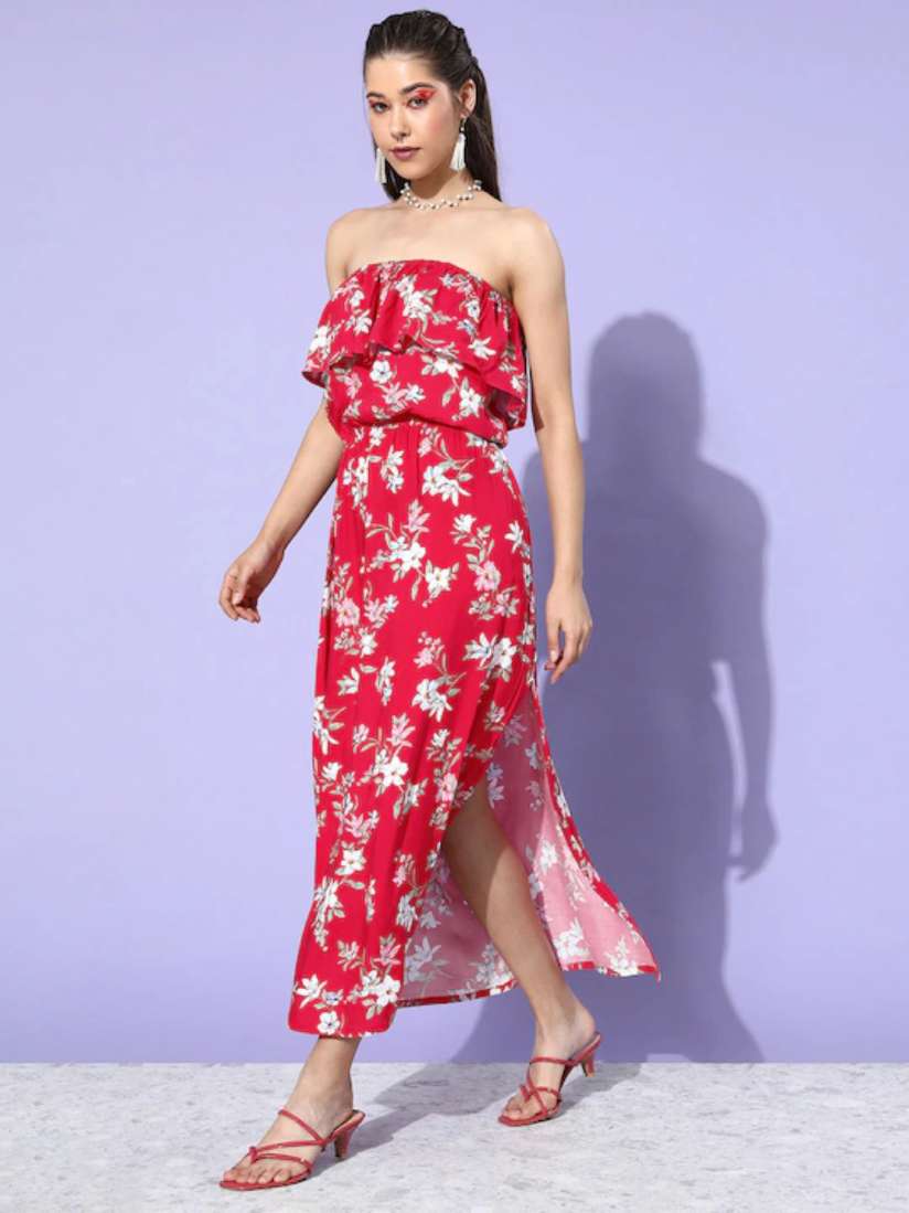 Buy Sera Women Red White Floral Off Shoulder Dress Dresses for Women 19521114 Myntra