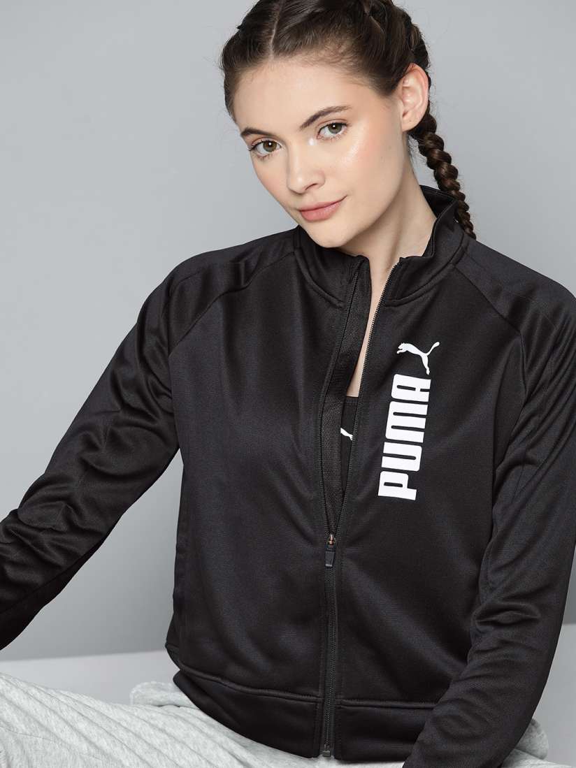 Buy Puma Women Black Brand Logo Printed Train All Day Full Zip Training Jacket Jackets for Women 19527012 Myntra