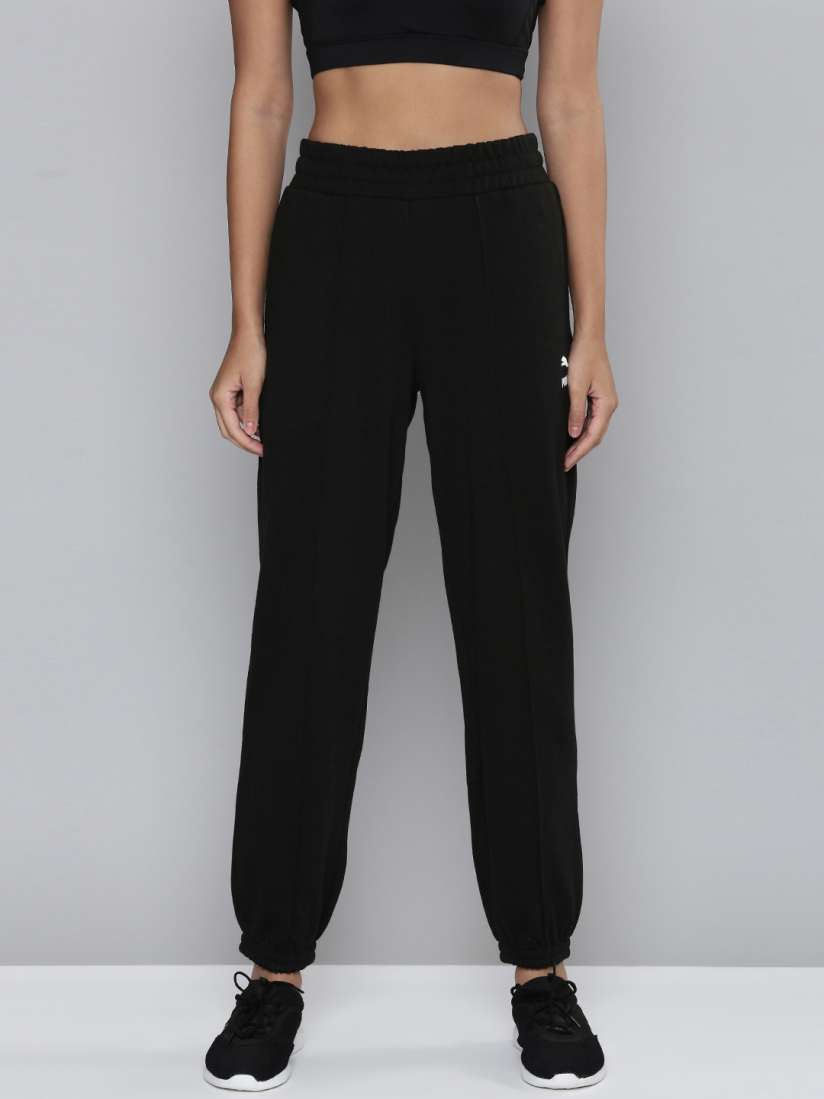 Buy Puma Women Classics Black Brand Logo Embroidered Relaxed Fit Joggers Track Pants for Women 19527046 Myntra