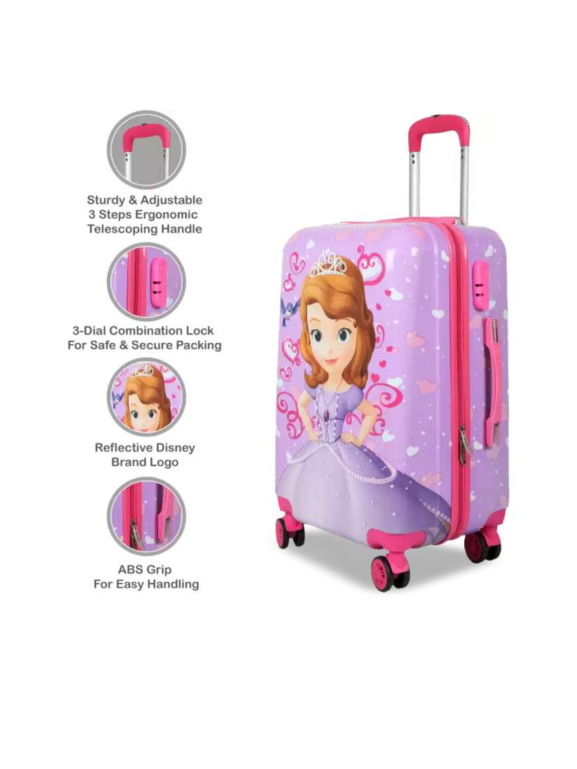 Buy Disney Pink Purple Unisex Kids Princess Sofia Printed Hard Sided Trolley Bag Trolley Bag for Girls 19528462 Myntra