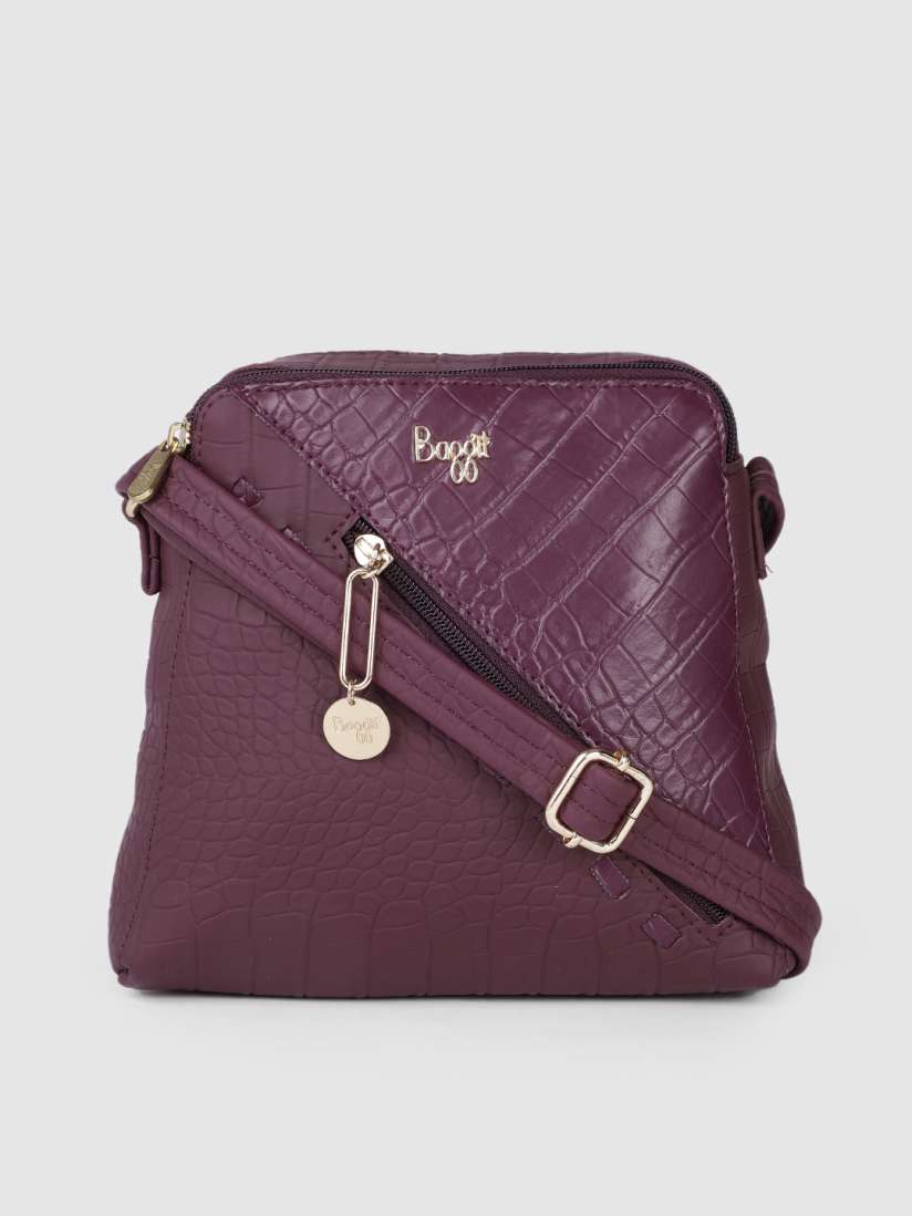 Buy Baggit Purple Animal Textured Structured Sling Bag Handbags for Women 19530704 Myntra
