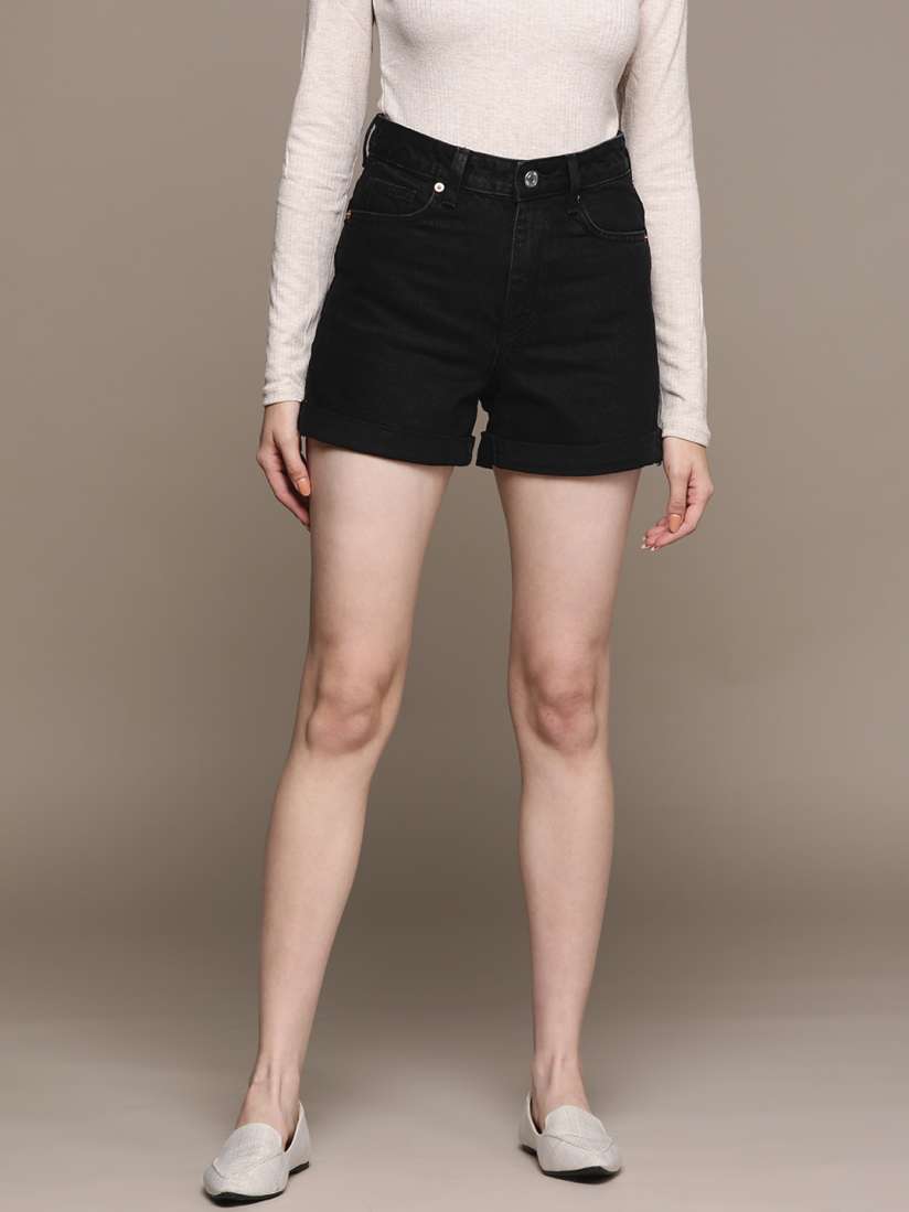 Buy MANGO Women Pure Cotton High Rise Mom Fit Denim Shorts Shorts for Women 19542632 Myntra