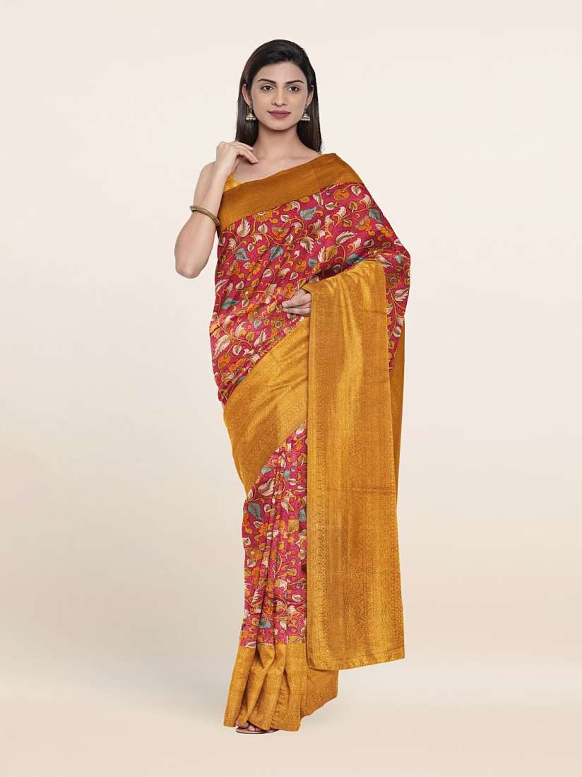 Buy Pothys Women Mustard Kalamkari Zari Art Silk Saree Sarees for Women 19543230 Myntra