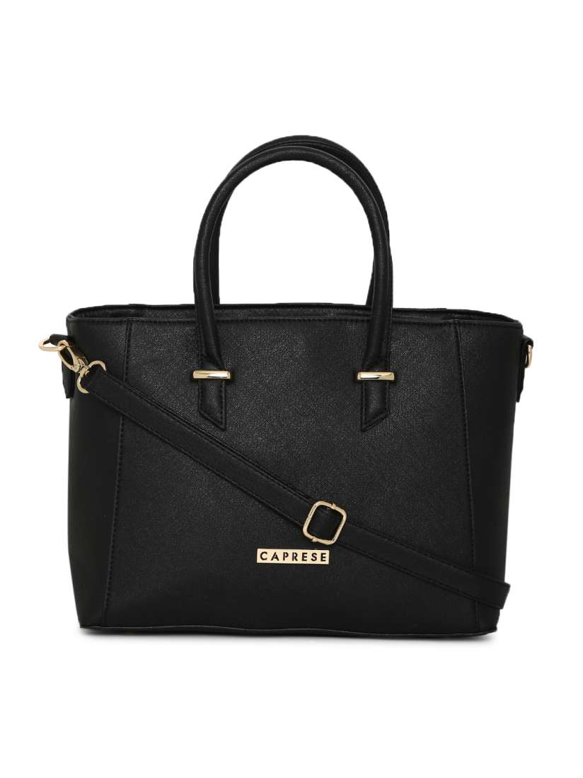 Buy Caprese Black Solid Handheld Bag Handbags for Women 1954453 Myntra