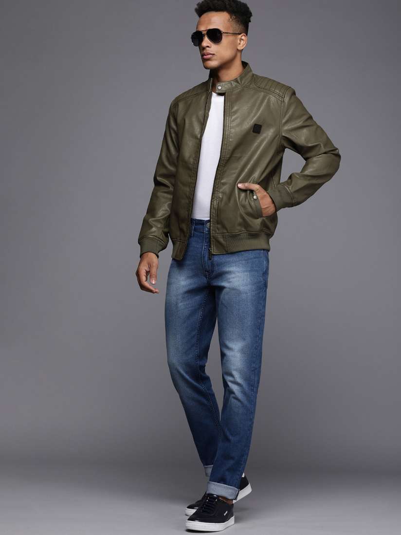 Wrogn olive green jacket cheap