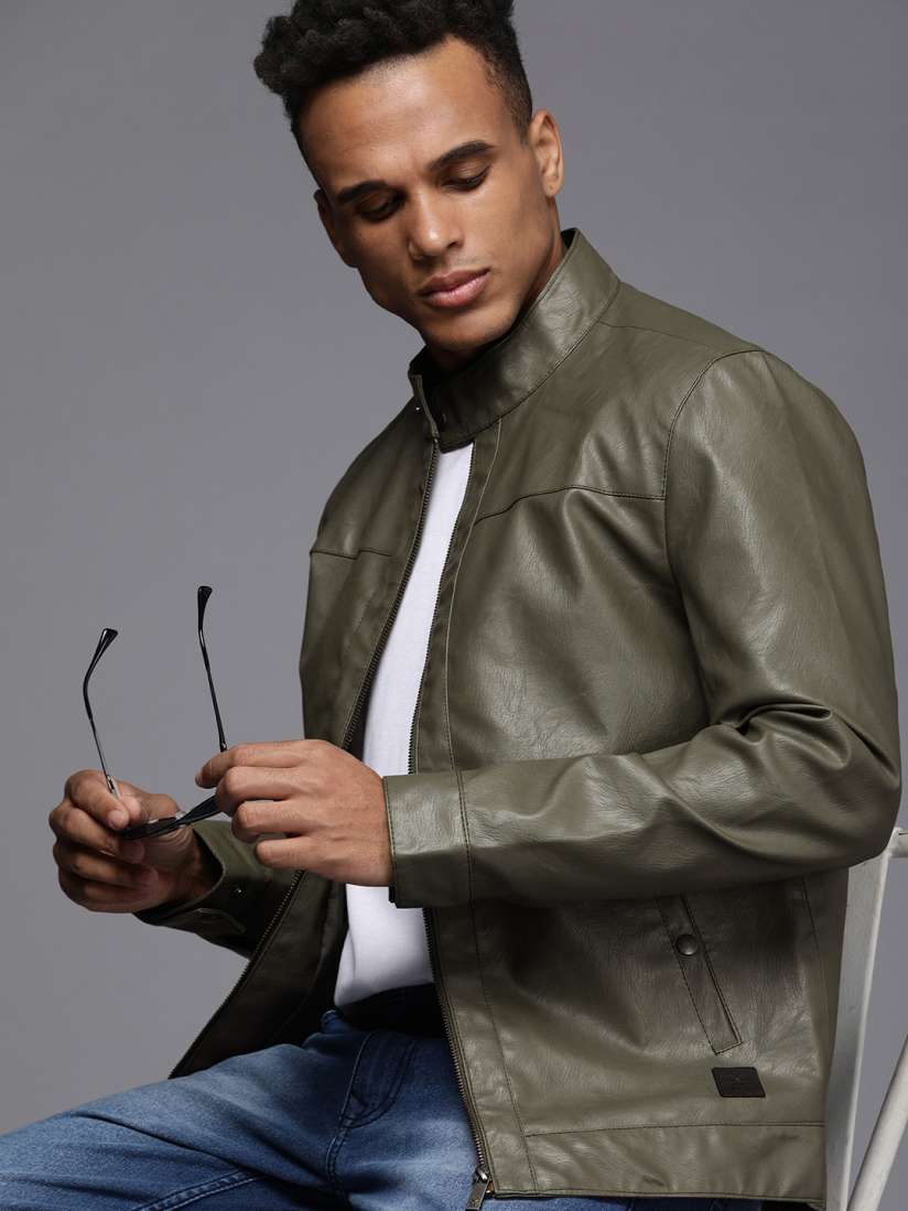 Wrogn olive green jacket store