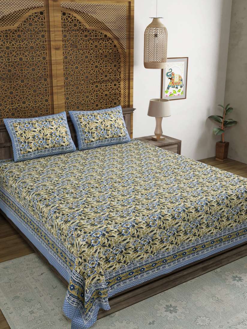 Buy BLOCKS OF INDIA Unisex Grey Bedsheets Bedsheets for Unisex 19552190 Myntra