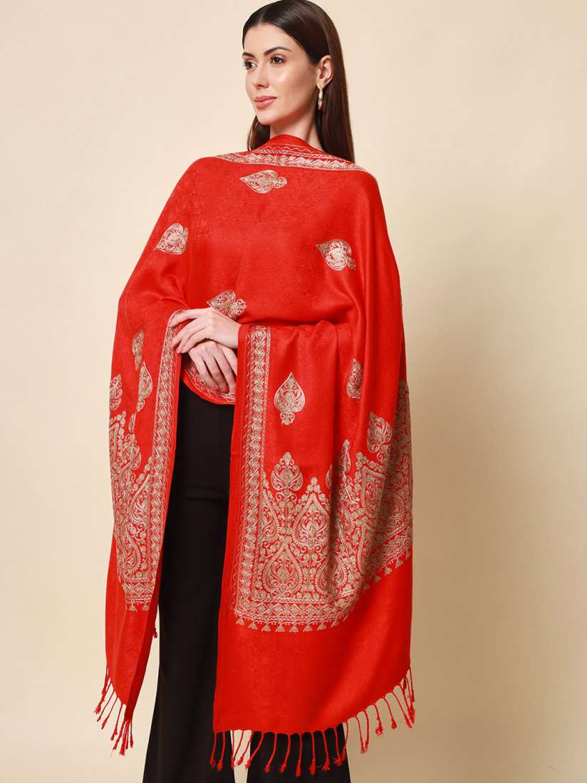 Buy Pashmoda Women Maroon Aari Embroidered Kashmiri Shawl Shawl for Women 19552964 Myntra