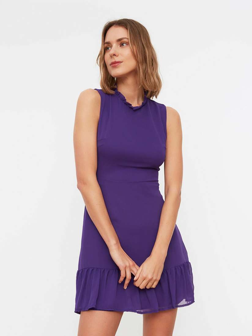 Buy Trendyol Purple Drop Waist Mini Dress Dresses for Women 19554068 Myntra