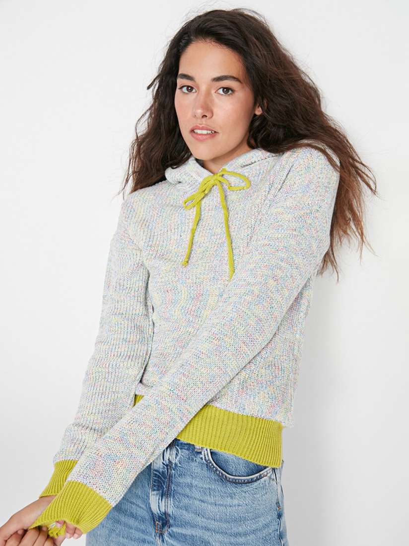 Buy Trendyol Women Grey Yellow Cable Knit Sweater Vest Sweaters for Women 19556606 Myntra