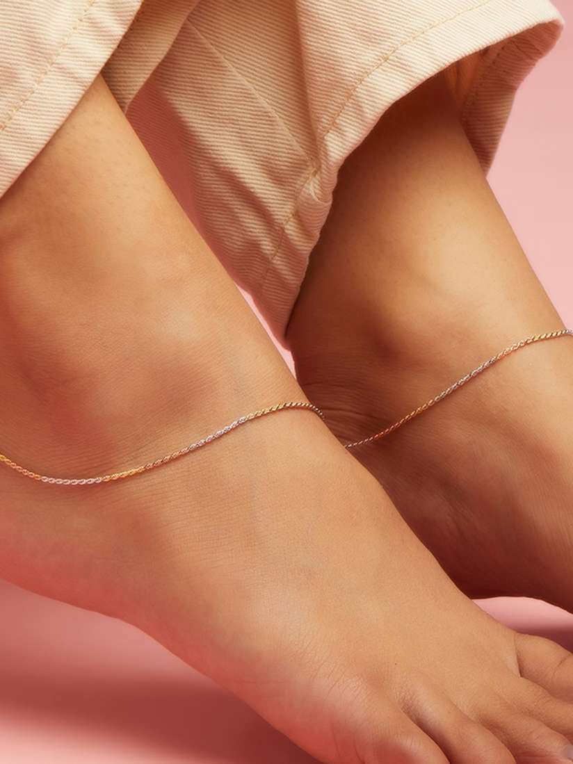 Buy Zavya Set of 2 Rhodium Plated 925 Sterling Silver Anklets Anklet for Women 19558306 Myntra