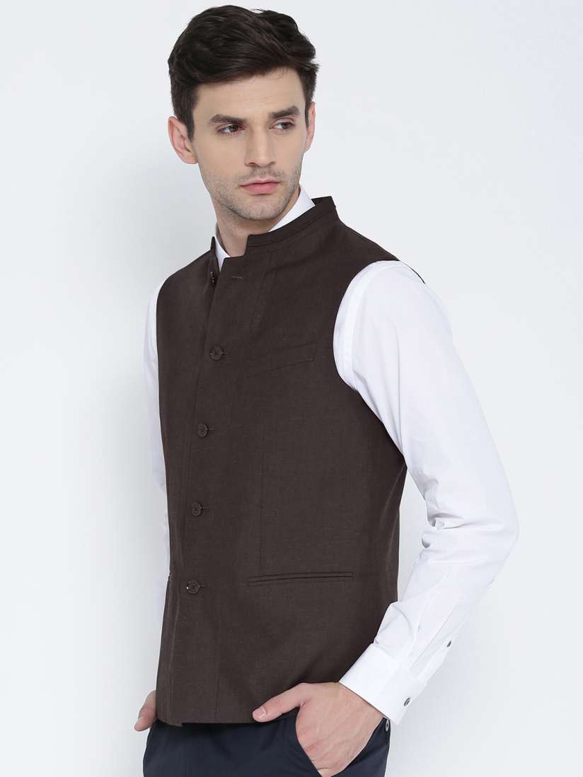 Buy Blackberrys Coffee Brown Slim Fit Nehru Jacket Nehru Jackets for Men Myntra