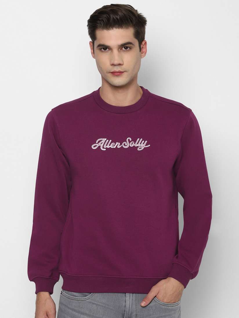 Buy Allen Solly Men Purple Solid Sweatshirt Sweatshirts for Men 19560202 Myntra