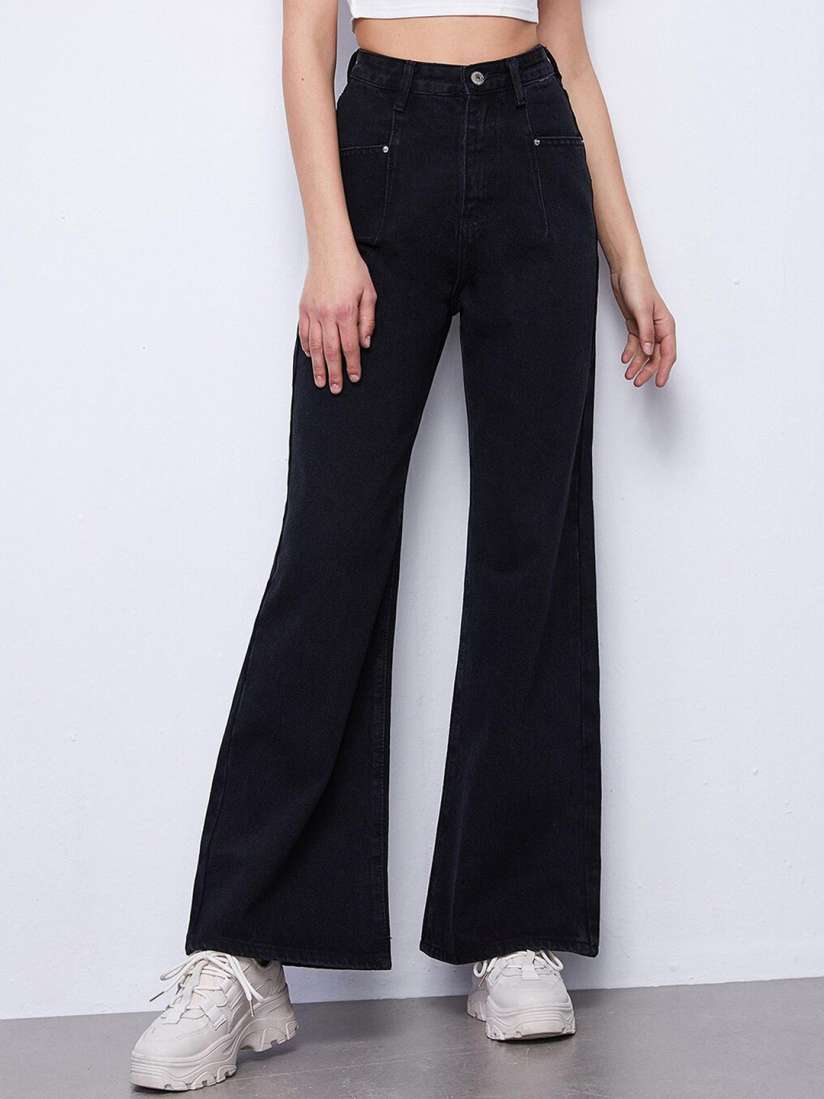 Myntra black jeans for ladies top