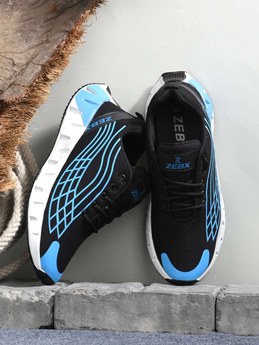 Buy ZEBX Men Black Printed Lace Up Lightweight Sneakers Casual Shoes for Men 19575930 Myntra