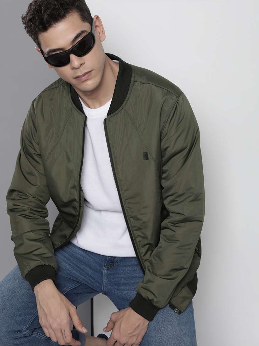 Olive green bomber mens sales