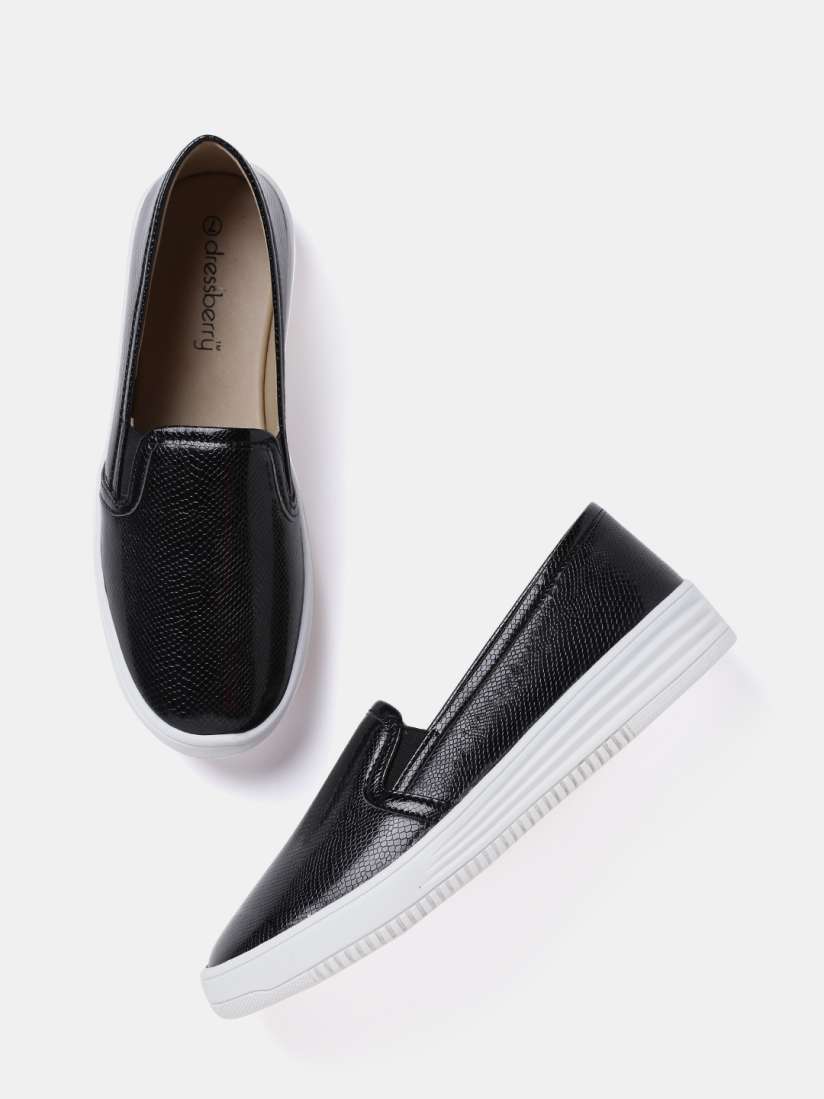 Buy DressBerry Women Black Slip On Sneakers Casual Shoes for Women 1959207 Myntra