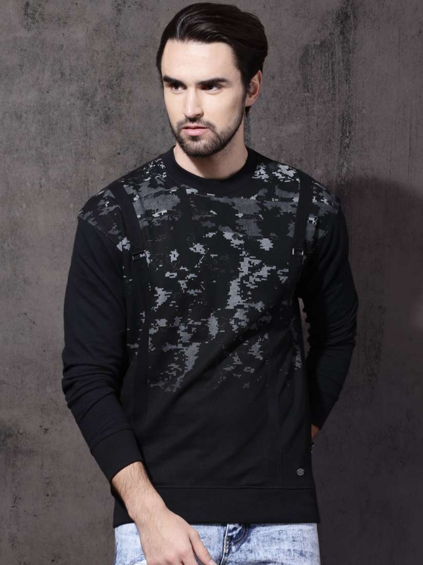 Black printed sweatshirt mens new arrivals