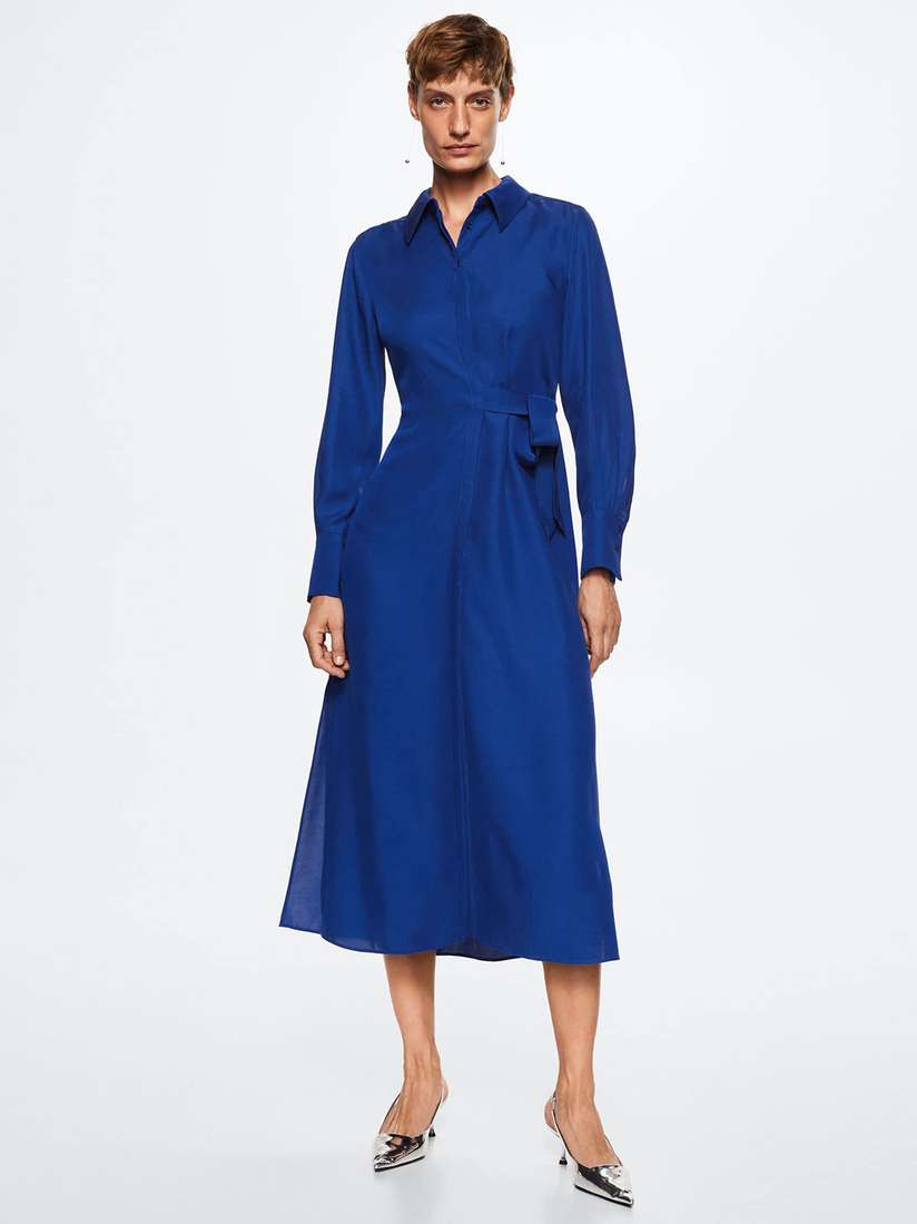 Zalora Long Sleeve Tee Dress Layered Long Sleeve Shirt Dress With Belt - Main Image