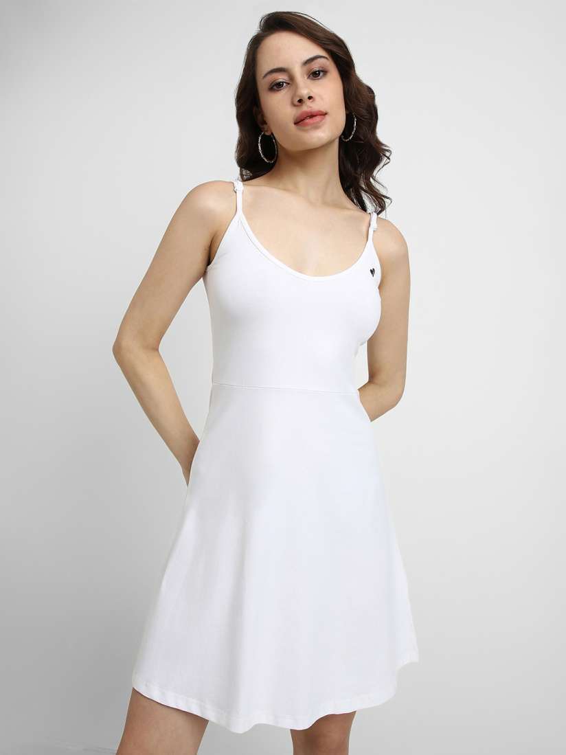 Buy FOREVER 21 White A Line Dress Dresses for Women 19596248 Myntra