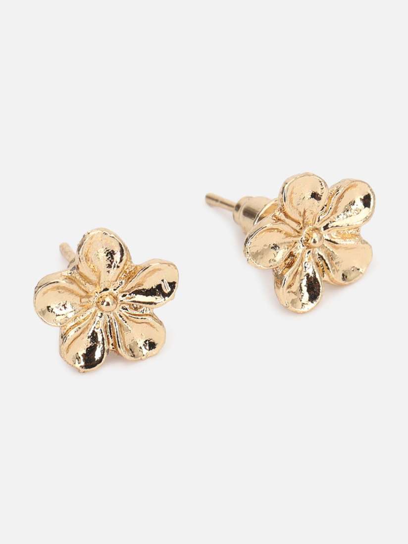 Buy FOREVER 21 Gold Toned Floral Studs Earrings Earrings for Women 19596536 Myntra