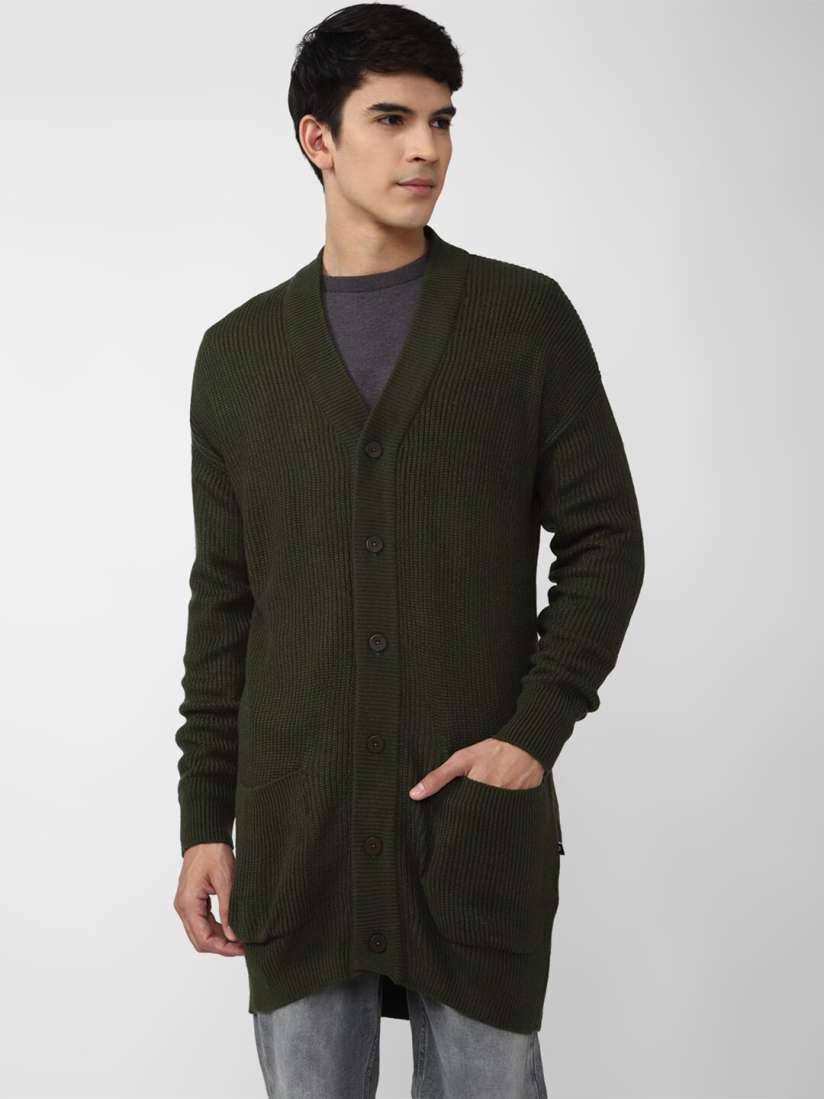 Olive cardigan mens 2025