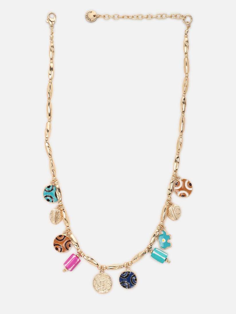 Buy FOREVER 21 Women Gold Toned Pink Solid Necklace Necklace and Chains for Women 19599510 Myntra
